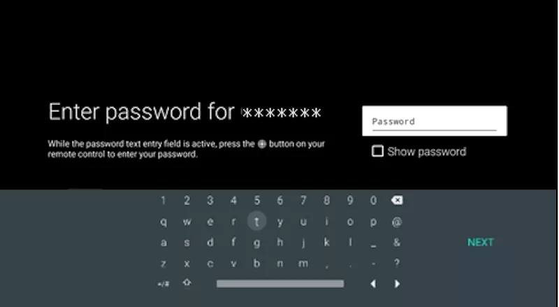 android tv inserimento password