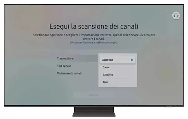 sintonizzare tv samsung 3